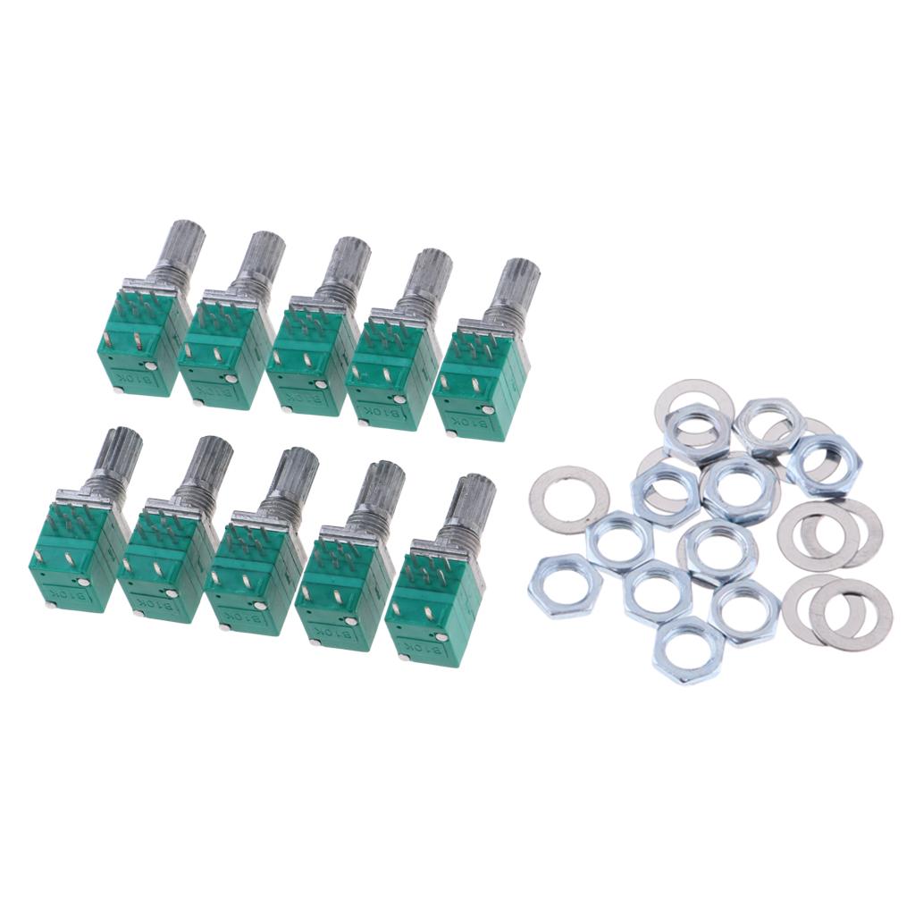 10 Pcs B10K Audio Amplifier Sealed Potentiometer Double 8-Pins
