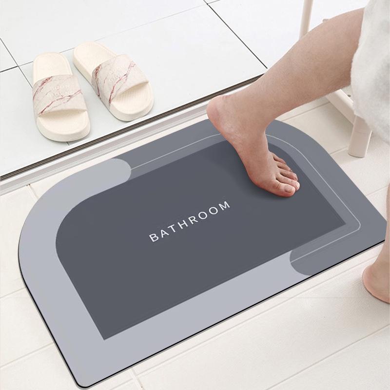 Thảm Dậm Chân Silicon Hút Nước Siêu Thấm, Thảm Lau Chân Siêu Mềm, Dày, Chất Liệu Chống Trượt - Hàng Loại 1