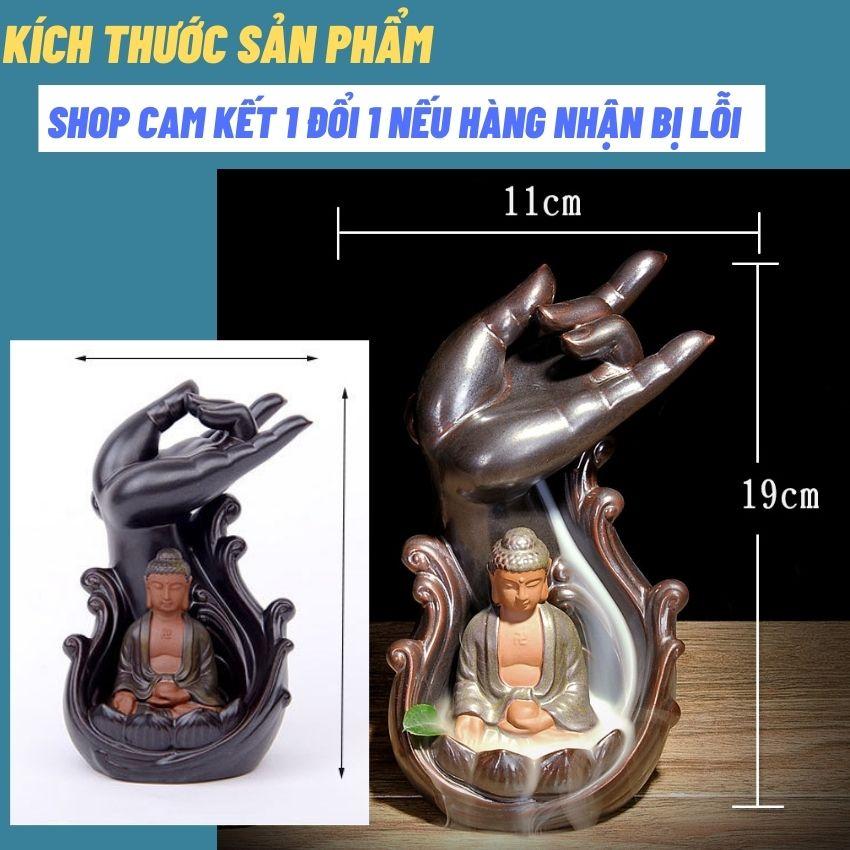 Thác khói trầm hương Phật Như Lai, thác khói xông trầm tặng kèm 5 nụ trầm hương loại 1