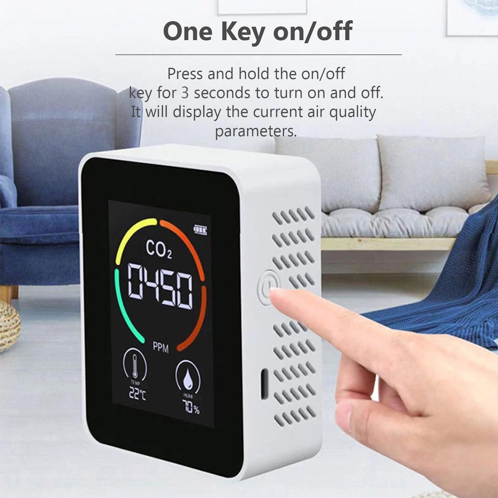 3 in 1 Carbon Dioxide Detector Air Quality Monitor Temperature Humidity Air Analyzer for CO2 Digital CO2 Meter