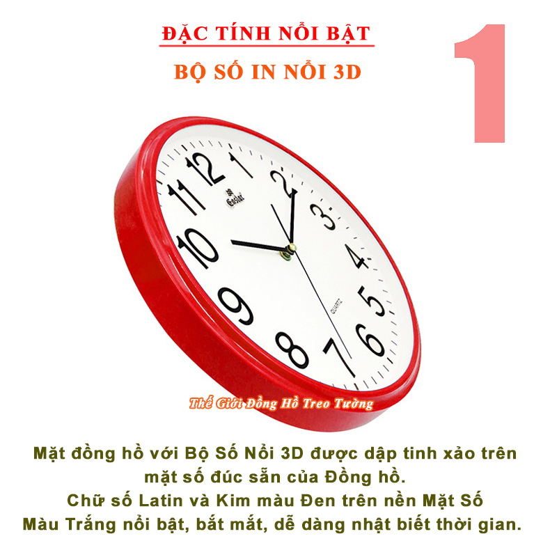 Đồng hồ NHẠC CHUÔNG có 16 ĐIỆU NHẠC GÕ BÁO GIỜ – Máy Kim Trôi EASTAR NHẬT – Số nổi 3D Đường Kính 31cm - Bảo Hành 1 Năm – Tặng 03 Pin Maxell