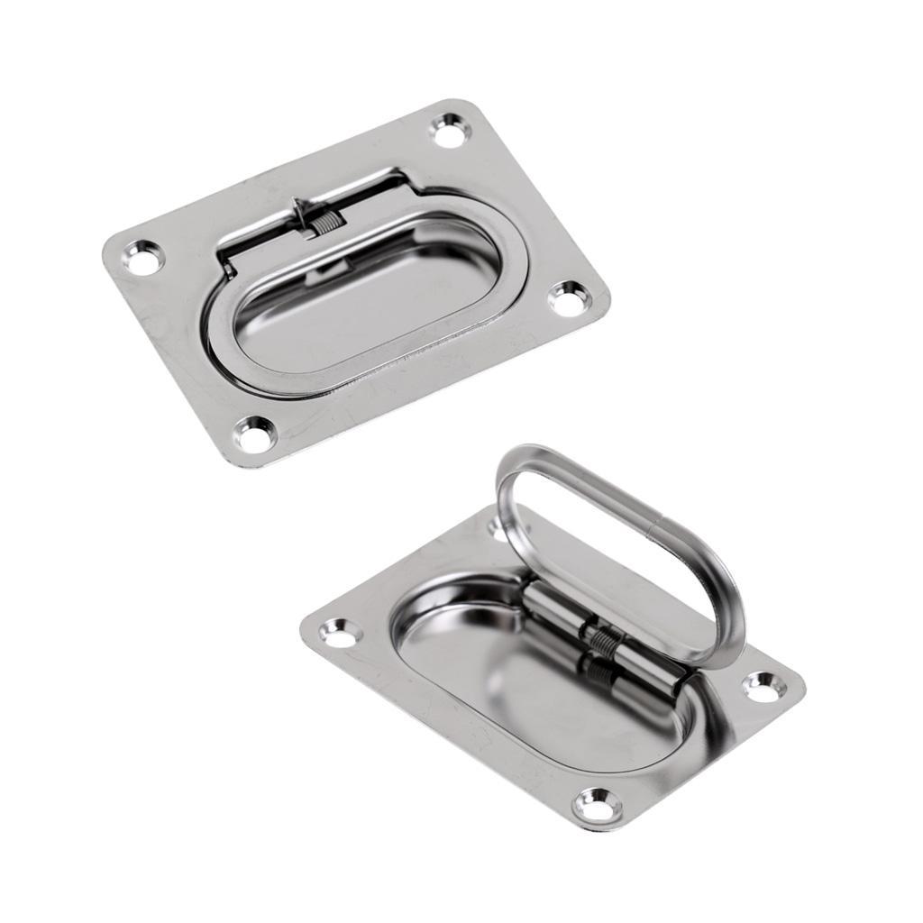 2pcs Stainless Steel Spring Lifting Recessed Pull Handle Marine Boat