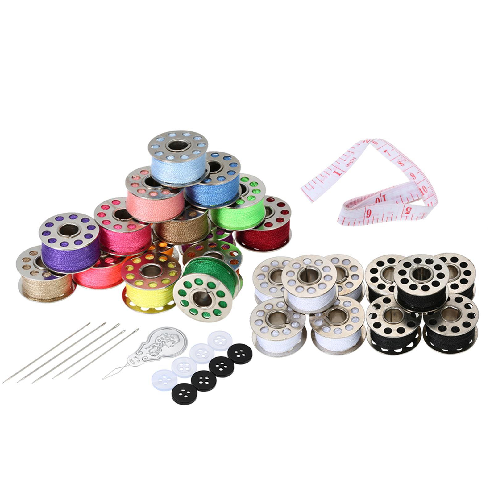 15 Màu Sắc Hỗn Hợp Bobbins + 5 Cái Trắng Bobbins + 5 Cái Đen Bobbins Sợi Chỉ