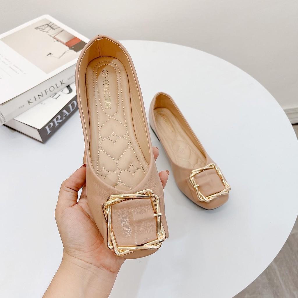 Giày nữ đế bằng phối khoá cực xinh