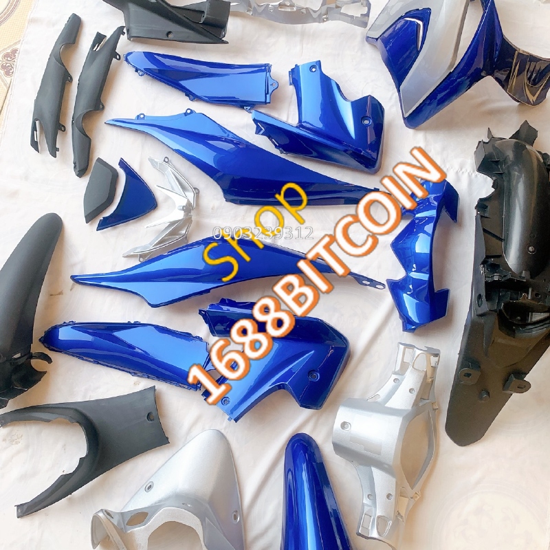 Bộ dàn áo Wave RSX 110 MÀU XANH BẠC- RSX 110 đời 2010 đến 2011-nhựa ABS cao cấp LOẠI 1