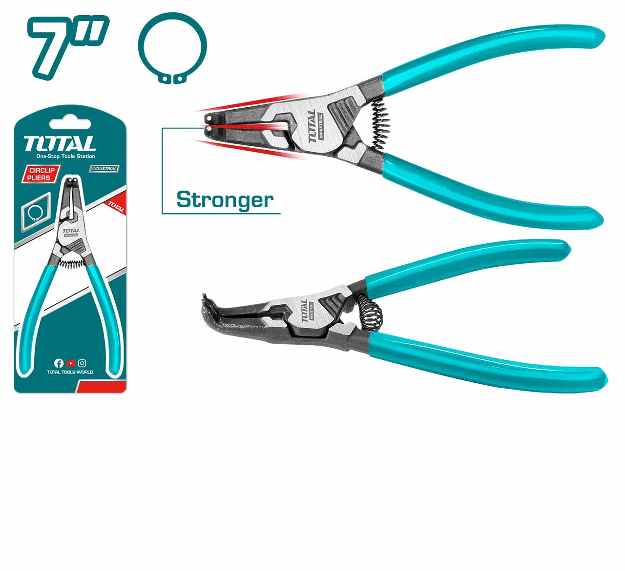 Kềm mở ngoài  phe đầu cong  180mm total THTJ21802