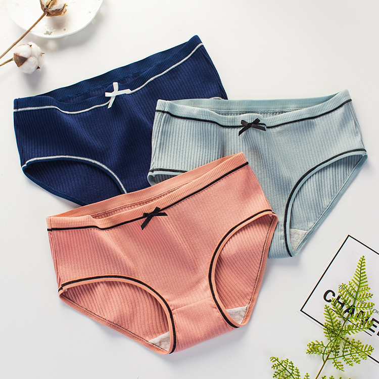 Combo 10 Quần Lót Nữ Cotton Gân Tăm Phối Nơ GT1