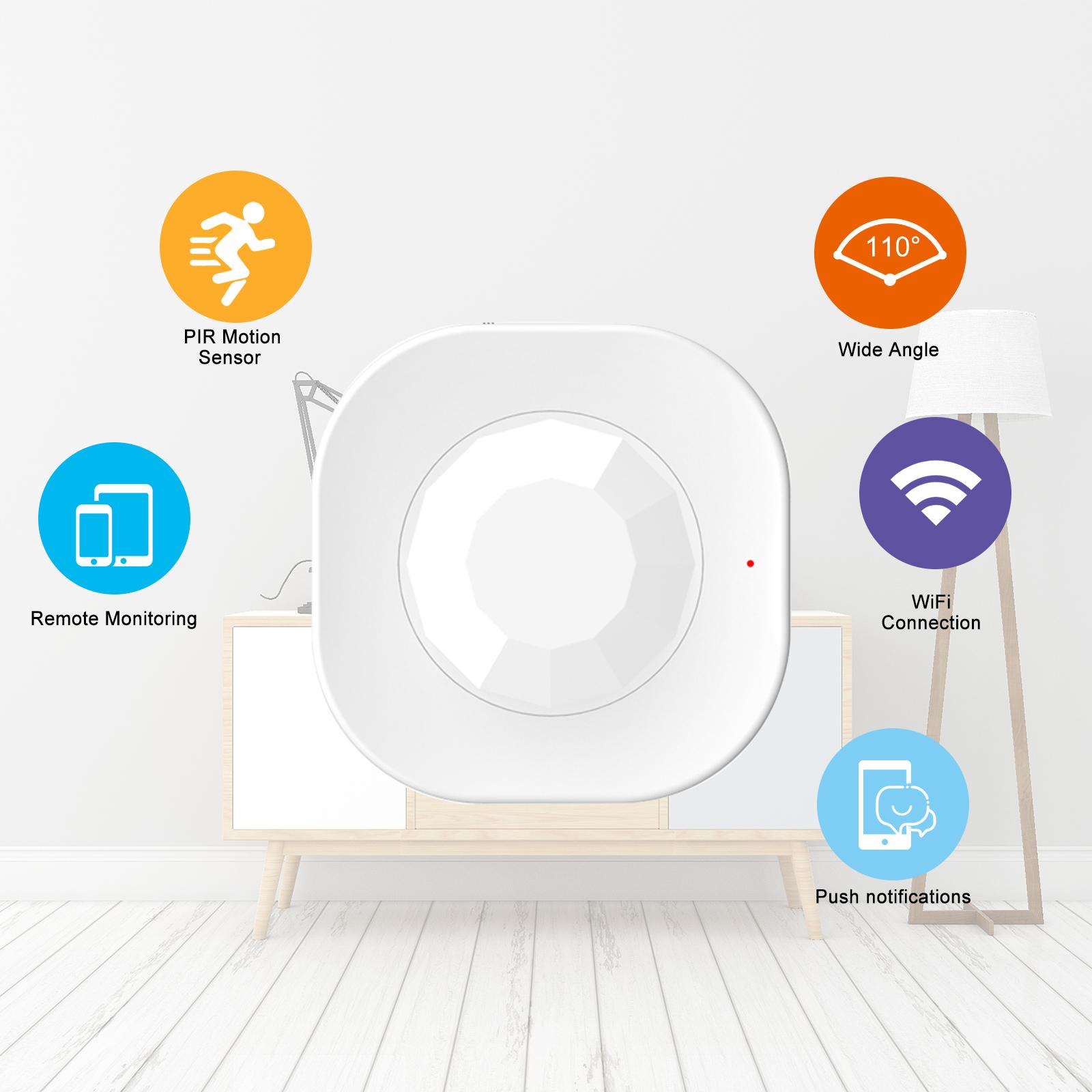 WIFI PIR Motion Sensor Wireless Passive Infrared Detector Security Burglar Alarm Sensor Tuya Smart APP Control Smart Home