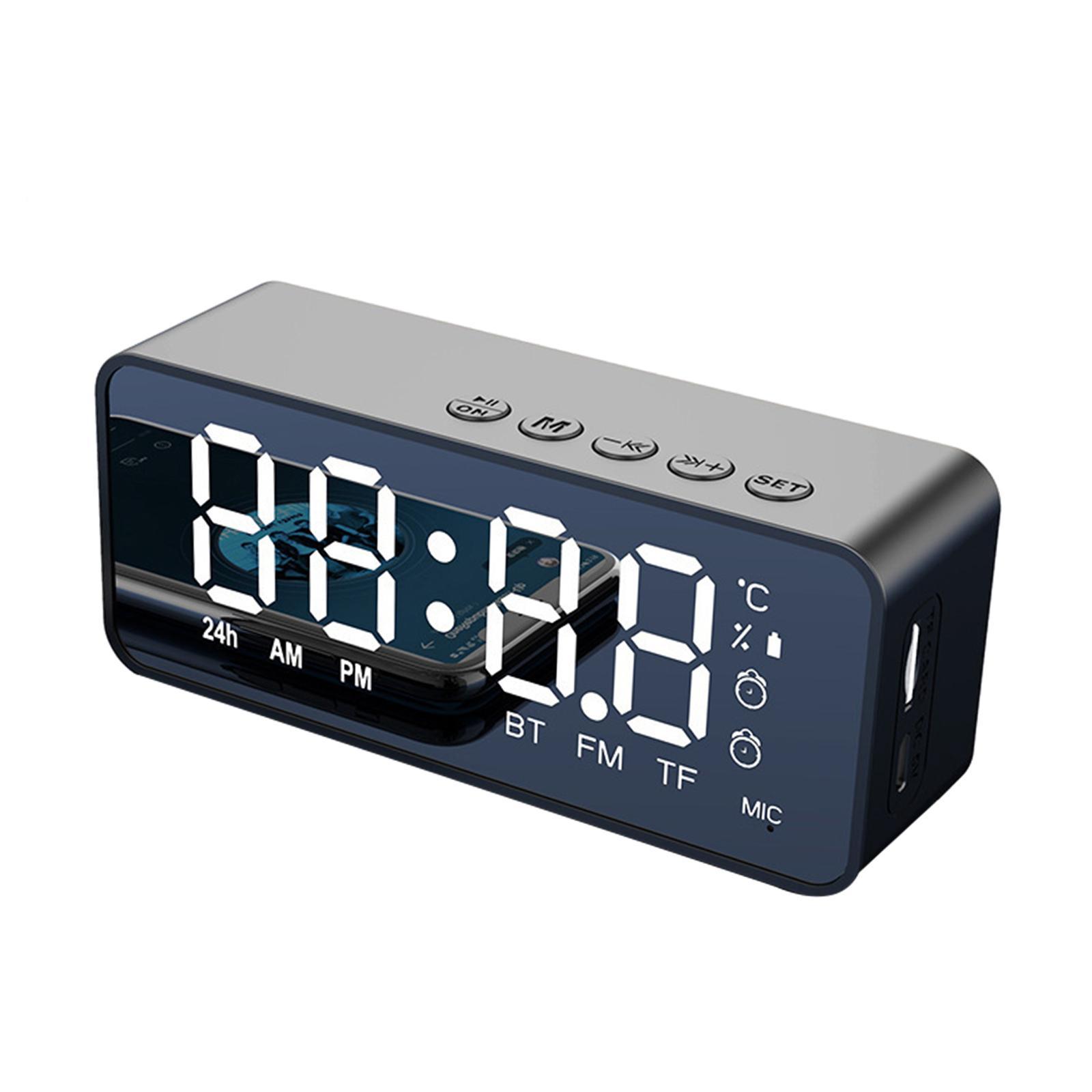 Wireless Bluetooth Speaker with FM Radio Dual  Clock Voice Broadcast