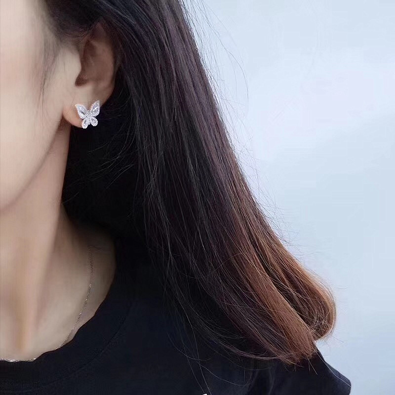 Bông tai nữ hình bướm đá phong cách Hàn Quốc