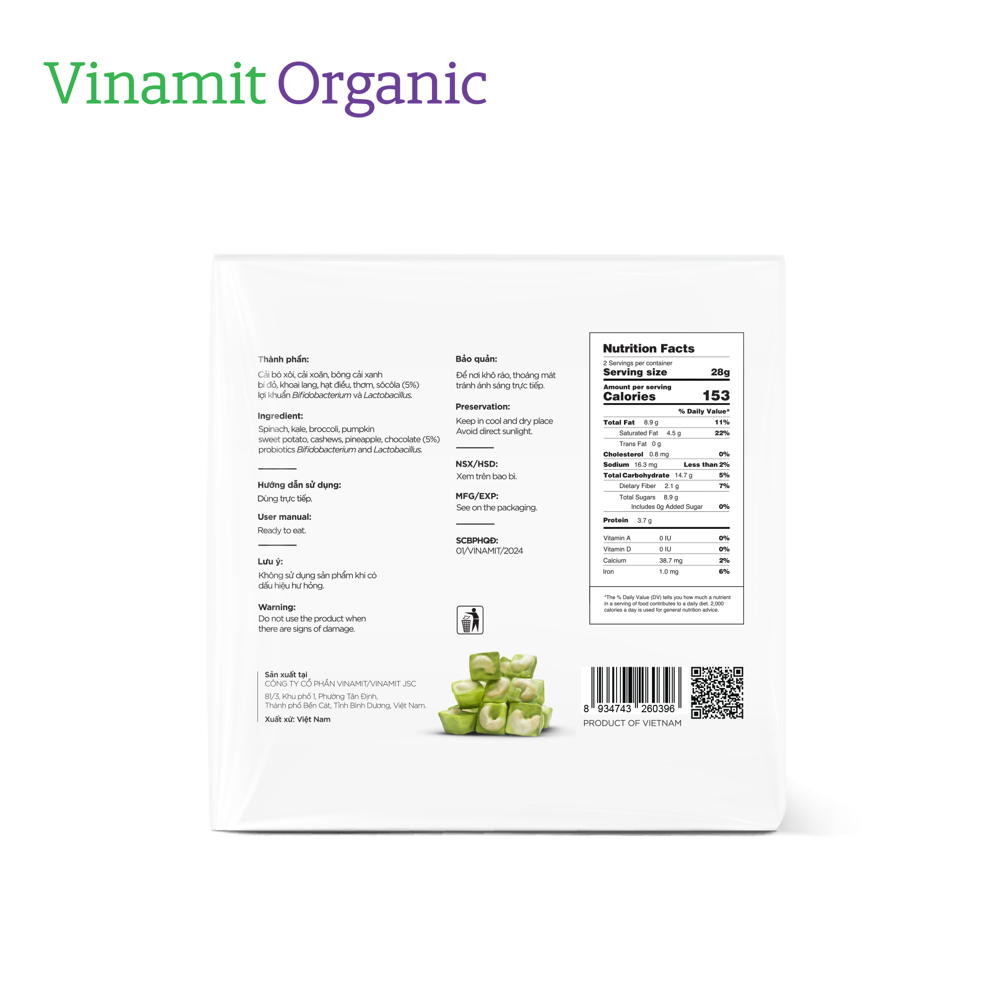 Bánh Rau Củ Socola Vinamit 60g