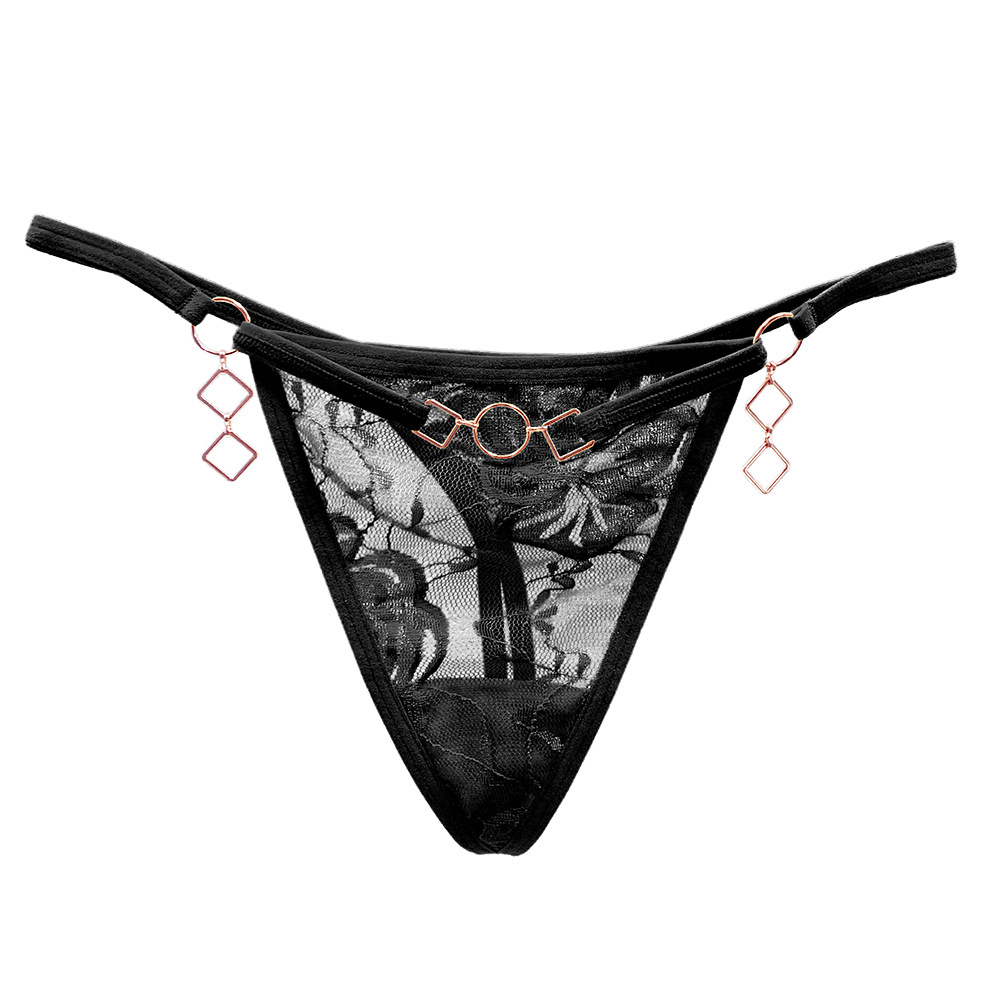 Quần lót lọt khe ren co giãn sexy phối dây kim loại quyến rũ cá tính