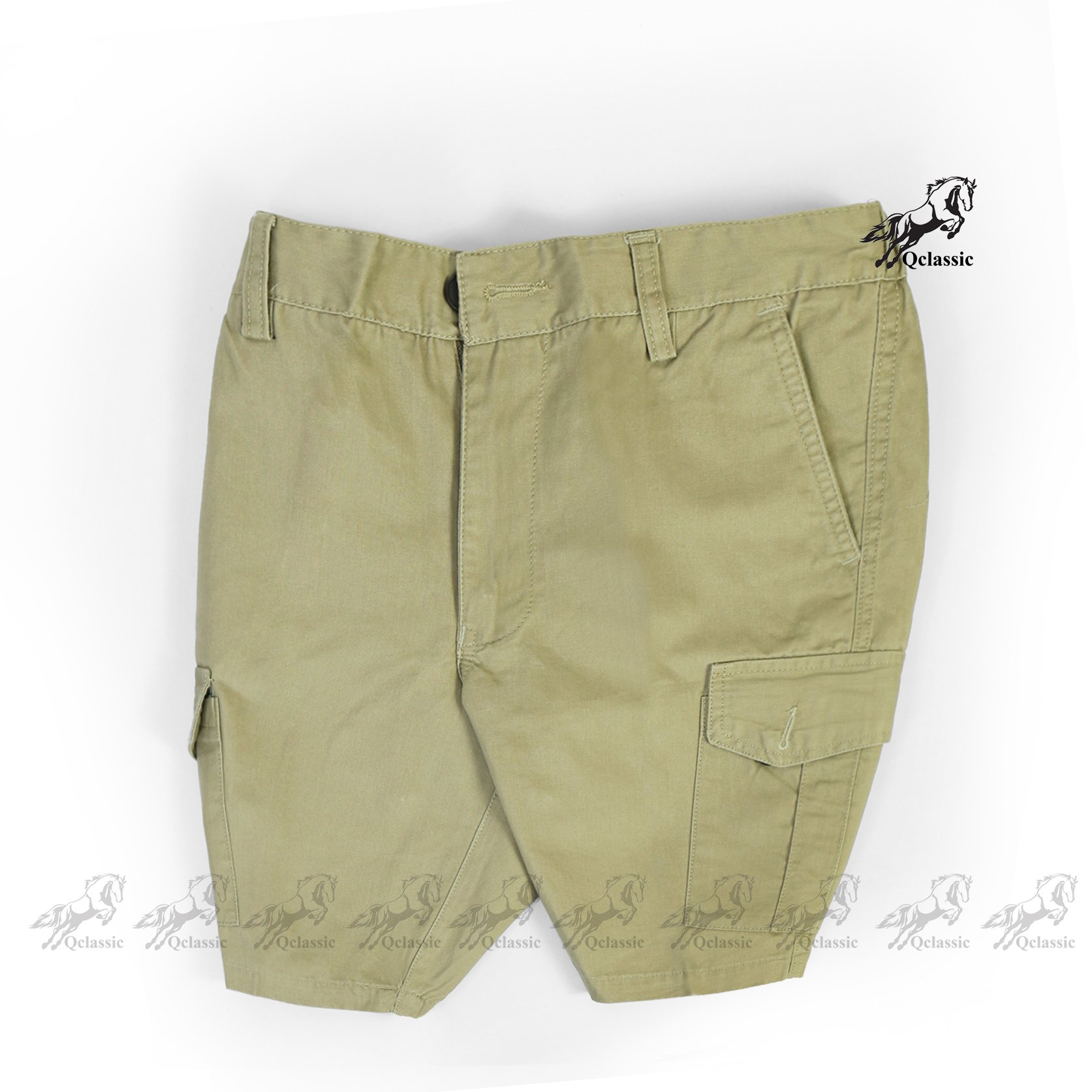 Xả quần short kaki nam túi hộp lưng thun vải mềm mịn, màu sắc tinh tế