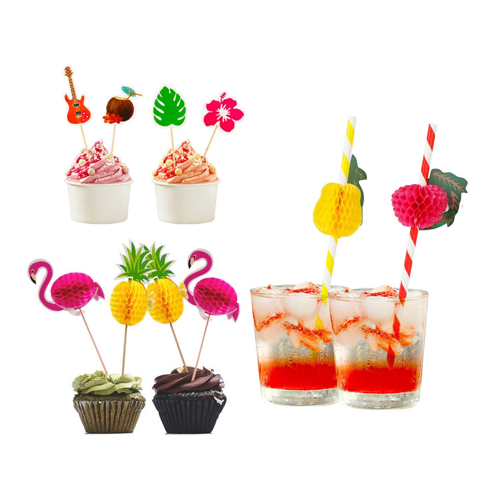 90Pcs Cupcake Topper Toothpick Cupcake Decoration for Tableware Buffet Beach