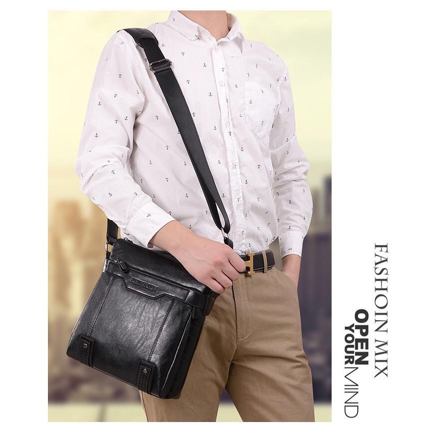 Túi đeo chéo nam da bò cao cấp LEINASEN KT:29x25x8cm tặng ví dài