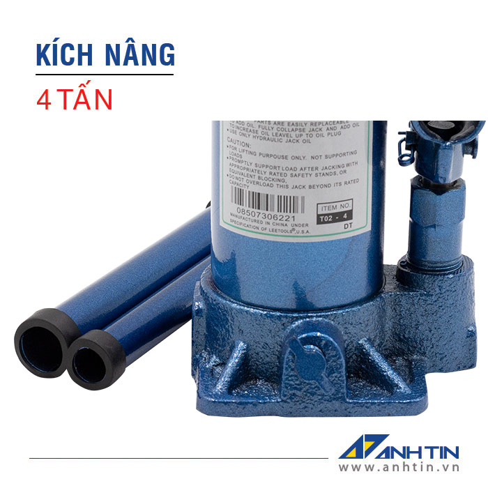 Con đội 4 tấn | Kích nâng xe ô tô xe tải | Kích thủy lực | 4 tấn | Chiều cao nâng 90mm | Chiều cao ren 60mm