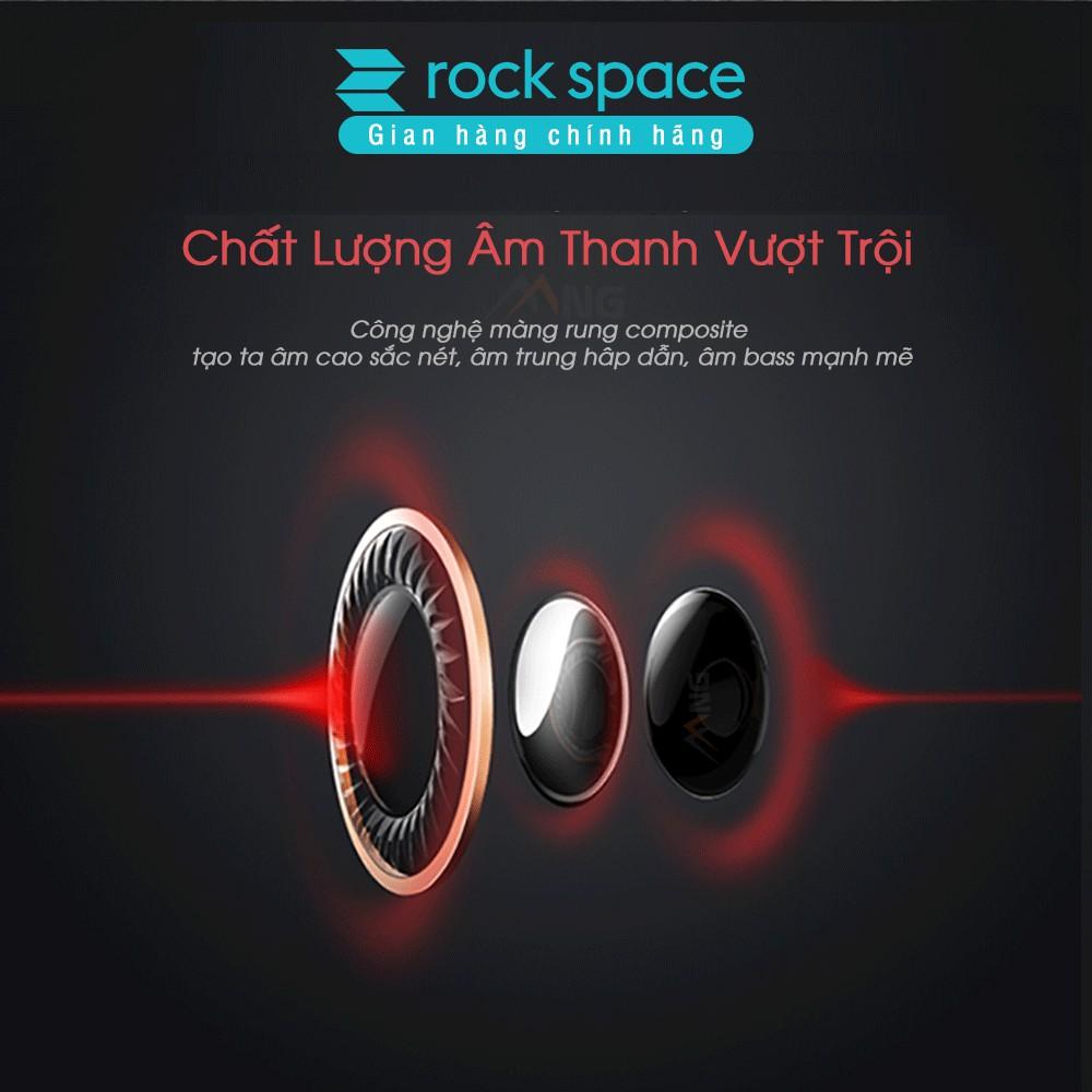 Tai nghe nhét tai có dây Rock Space Mufree, màu đen - Hàng chính hãng