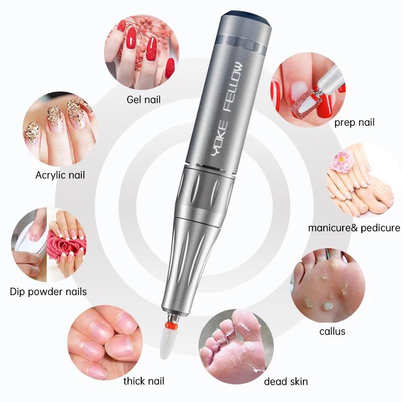 Máy Mài Móng MANICURE UV-201, Máy Mài Nail Mài Gel Tích Điện Cầm Tay Mini Cao Cấp-Tặng Kèm Bồ Đầu Mài