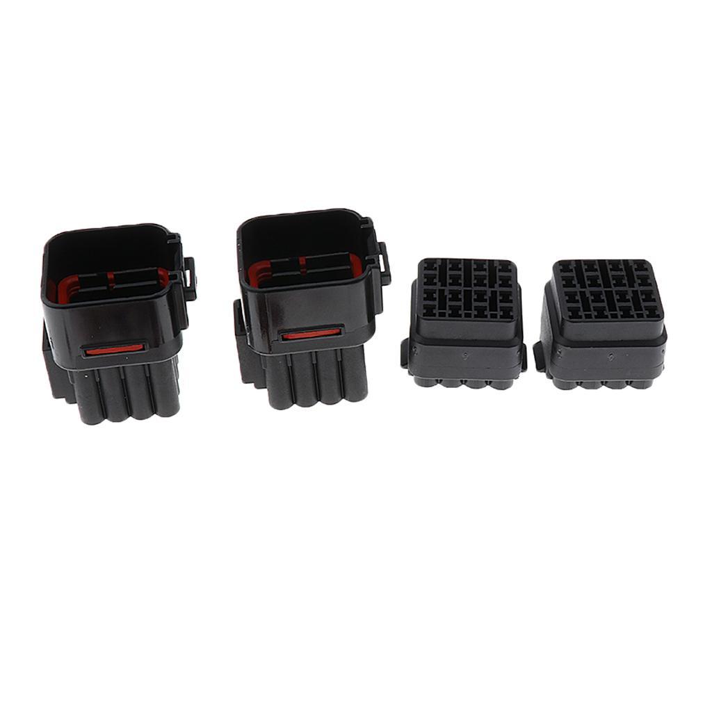 2 Kit 16 Pin Way Car Sealed Electrical AWG Wire Connector Waterproof