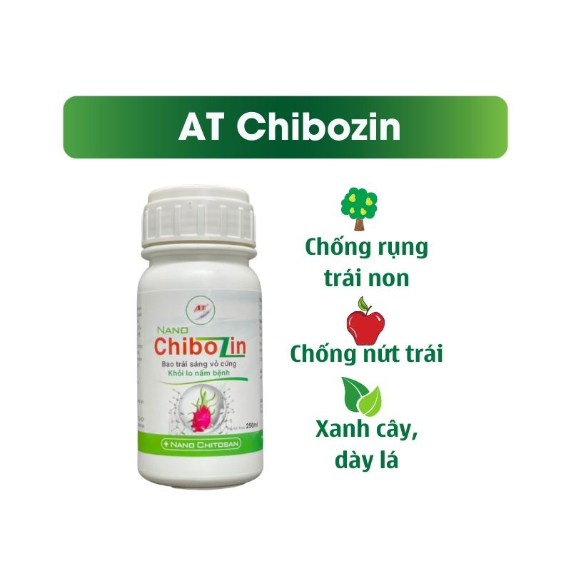Thuốc Trị Nấm AT Chibozin 250ml Phòng Trừ Nấm Tắc Kè, Đốm Nâu Trên Thanh Long, Bao Trái Tăng Năng Suất