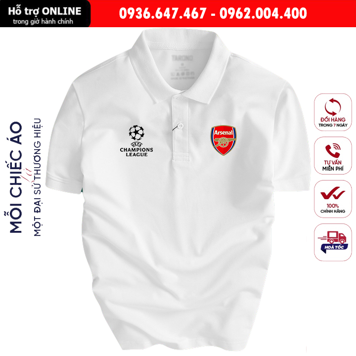 Áo Polo Arsenal Basic Cá Sấu Cao Cấp Co Dãn, Thoáng Mát Form Rộng Dành Cho Nam Và Nữ