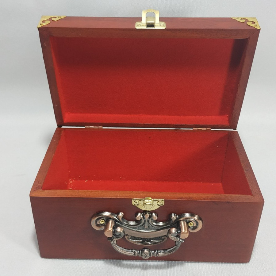 Hộp trang sức gỗ hương quai đồng mặt chữ thọ size 19cm