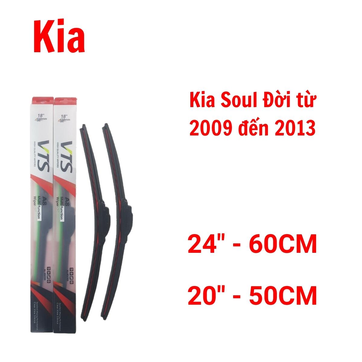 Bộ cần gạt mưa Silicon thanh mềm A8 dành cho xe Kia: Moring, K3, Cerato, Carens, Sedona, Rio - Hàng nhập khẩu