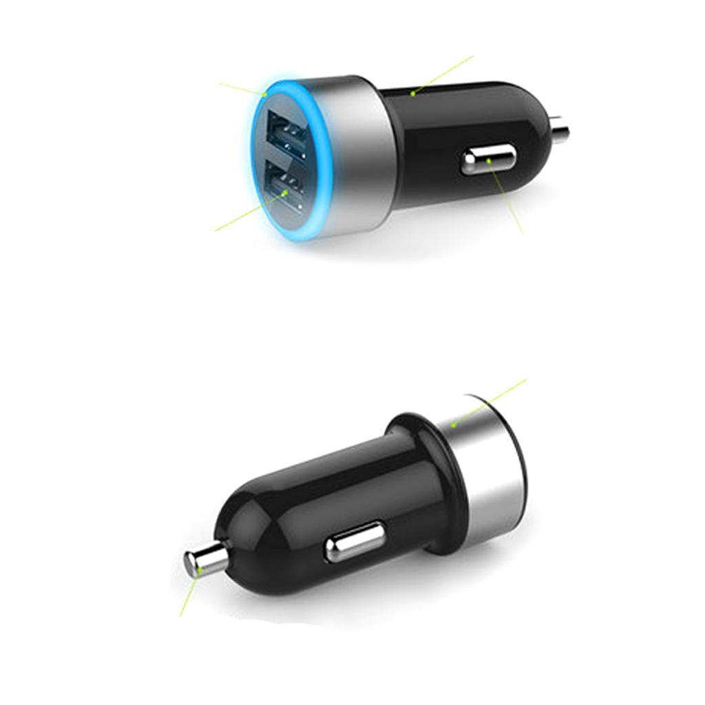 LED Dual USB Car Charger Adapter Socket Lighter For Phones