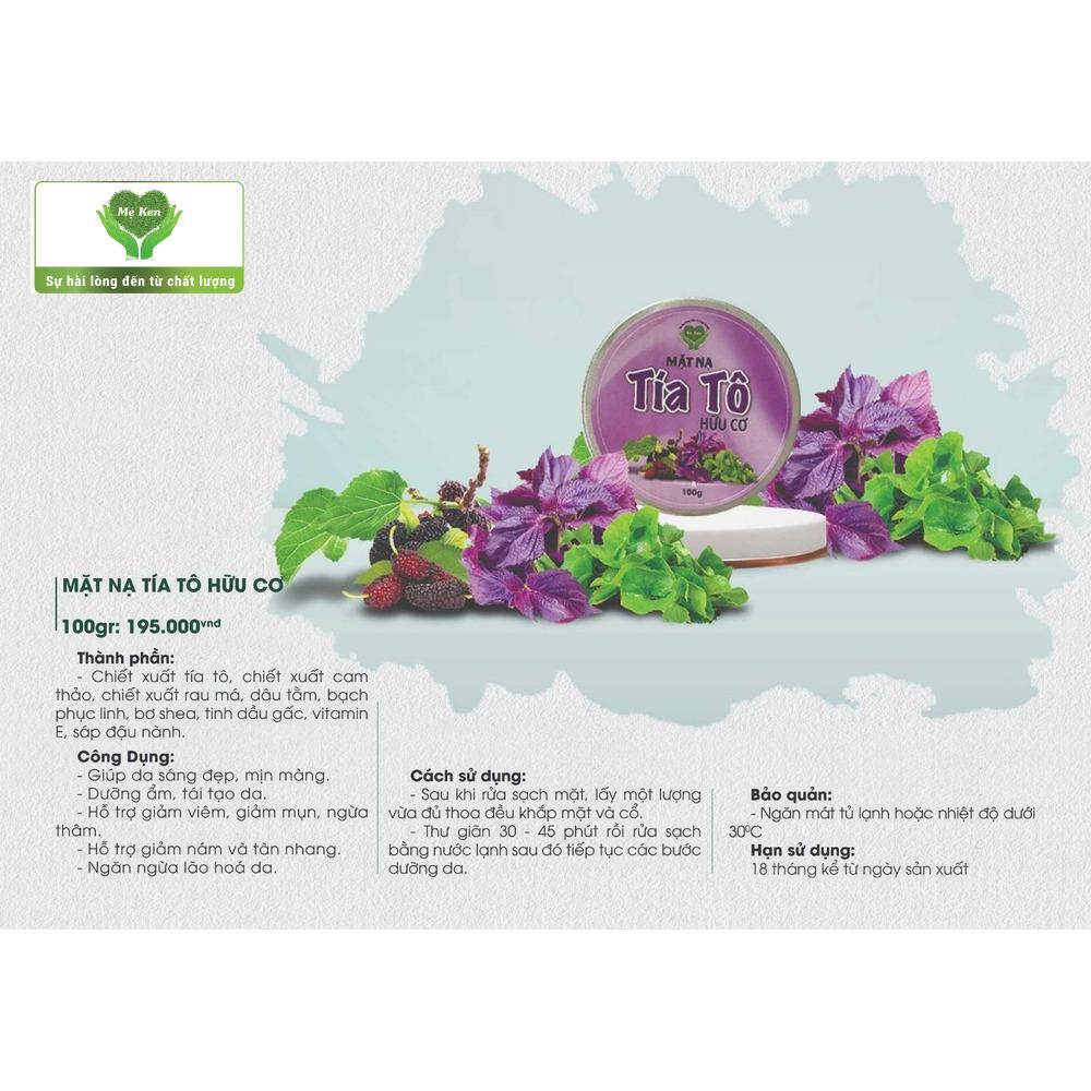 Mặt Nạ Tía Tô Hữu Cơ Mẹ Ken 100 Gram
