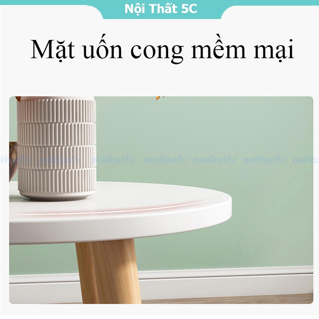 Bàn trà sofa, bàn cà phê đơn giản 2 mặt gỗ MDF phong cách Bắc Âu chân gỗ tự nhiên chắc chắn