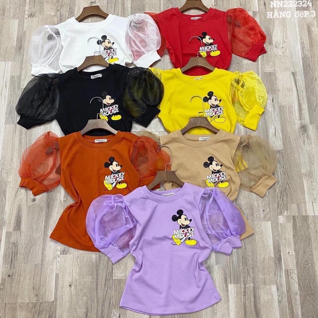 Áo in mickey, tay ngắn phối voan cho mẹ và bé mặc cùng nhau - Quần áo trẻ em - SockiMall