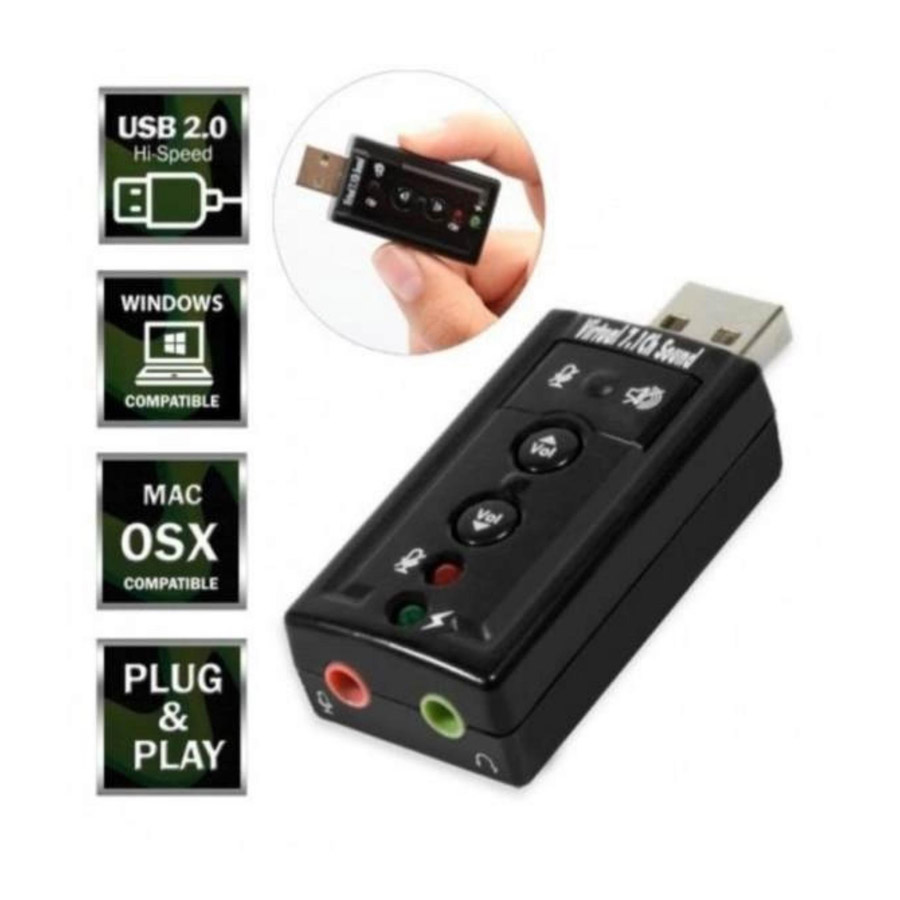 USB Ra Sound 3D 7.1 đầu ra âm thanh chuẩn cho máy tính và laptop