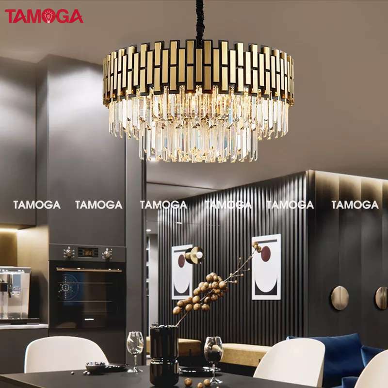 Đèn treo trần pha lê phòng khách TAMOGA CINVIA MS032 Kích thước 800mm
