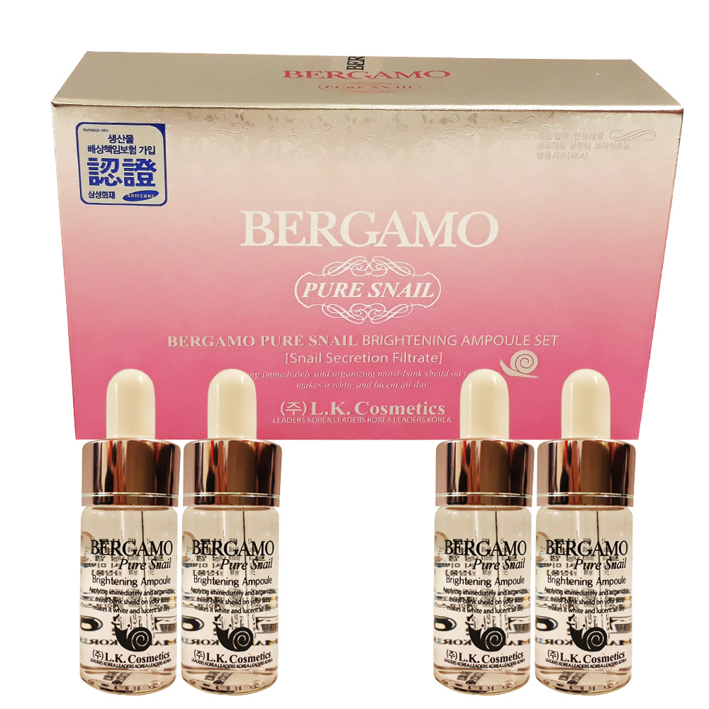 Serum BERGAMO ỐC SÊN Tái Tạo Nuôi Dưỡng Trắng Da 13ml + Tặng Mask 3W Bất Kỳ