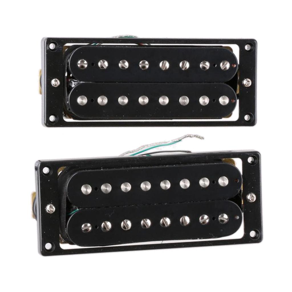 2 Pack 8 String Double Coil Humbucker Pickup Electric Guitar Replace Parts