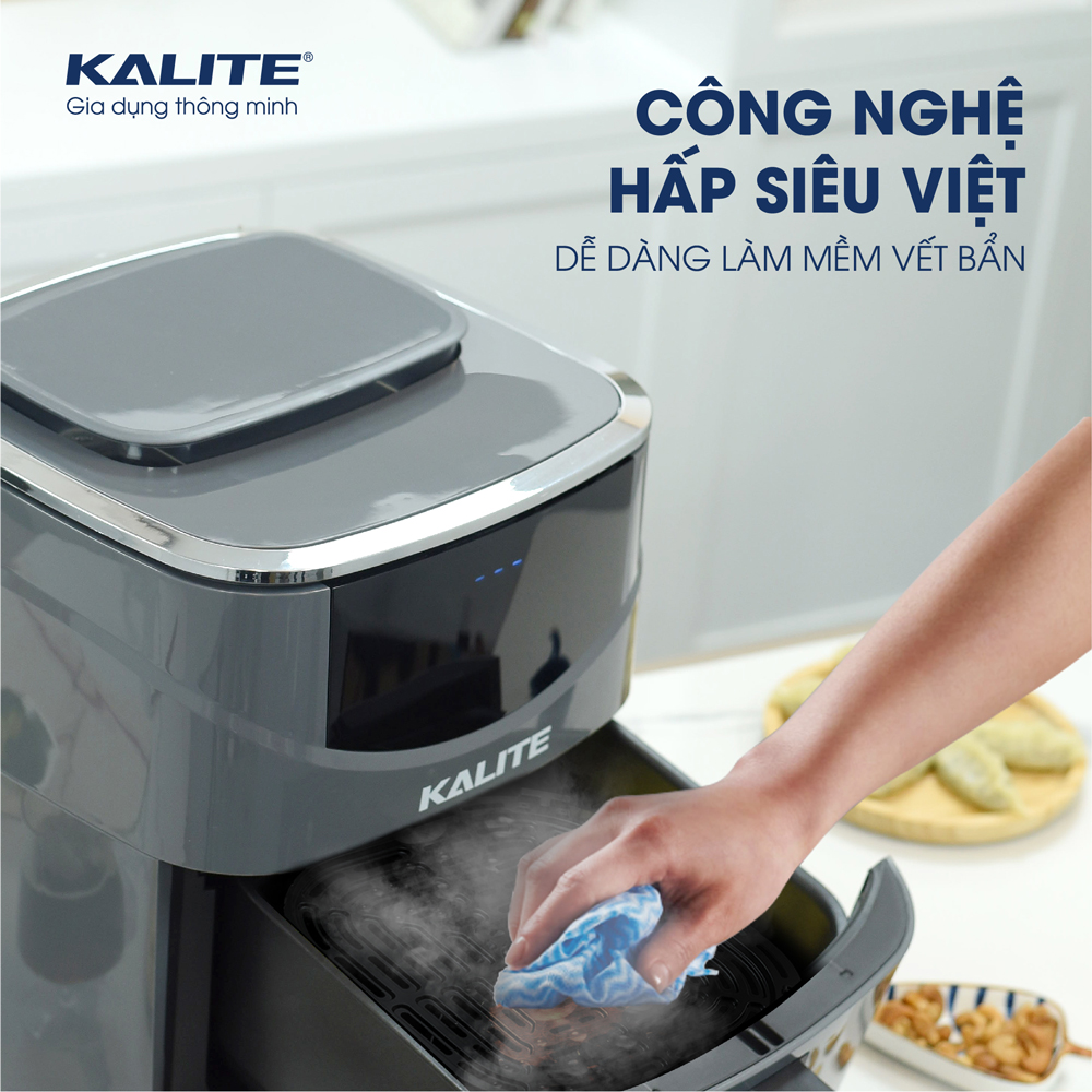 Nồi Chiên Hơi Nước Kiêm Hấp KALITE STEAM 7 Tiêu Chuẩn Châu Âu Dung Tích 7 Lít Công Suất 1700 W - Hàng Chính Hãng