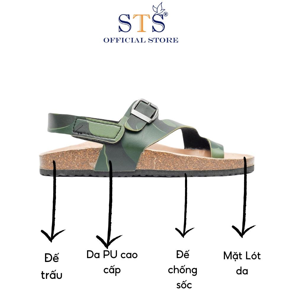 Sandal Đế Trấu Mẫu Camo Rằn Ri Quai chéo Xỏ Ngón Da PU cao cấp thời trang đi chơi đi học đi làm mã CM20