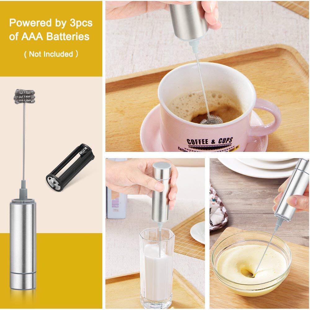 Máy Đánh Trứng, Tạo Bọt Sữa,Cafe Cầm Tay 2 Trong 1 Inox Cao Cấp #304
