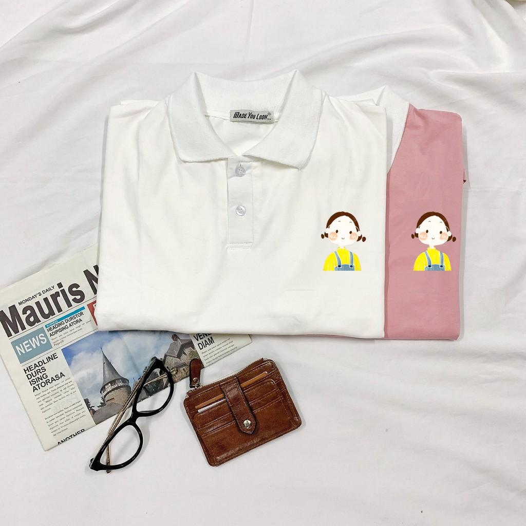 Polo Áo Thun Có Cổ Tay Lỡ Form Rộng Unisex BÉ MẶC YẾM Ulzzang Couple