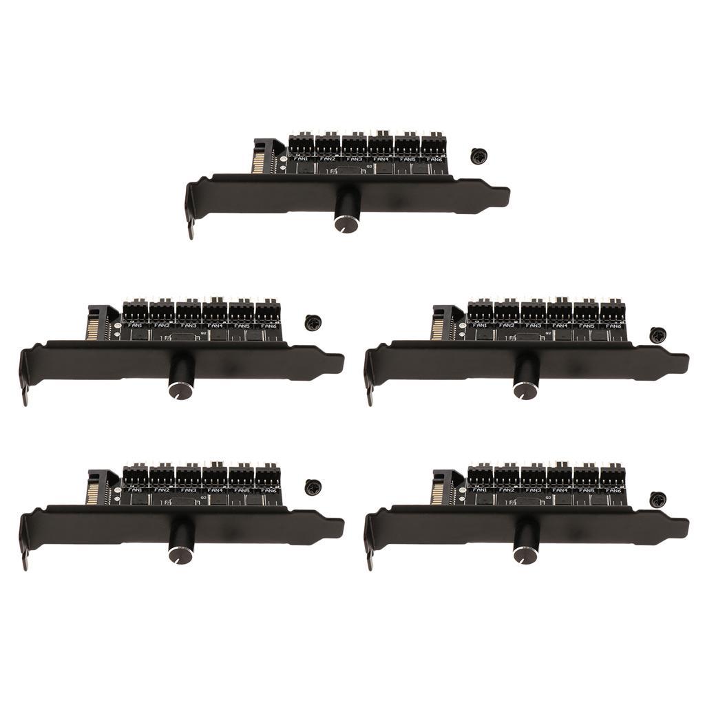 5x SATA Power PCI PWM CPU Cooler Cooling Fan Speed Controller 6-Channel HUB