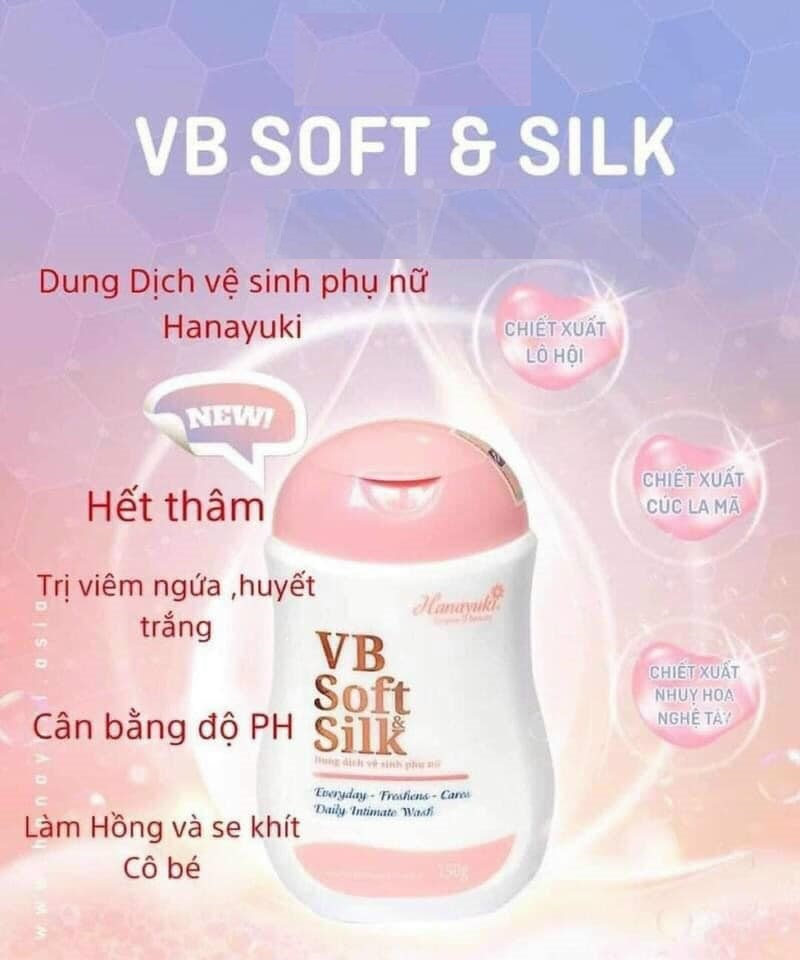 Dung dịch vệ sinh Phụ Nữ Hanayuki màu hồng VB Soft Silk - ddvs Hana phiên bản mới