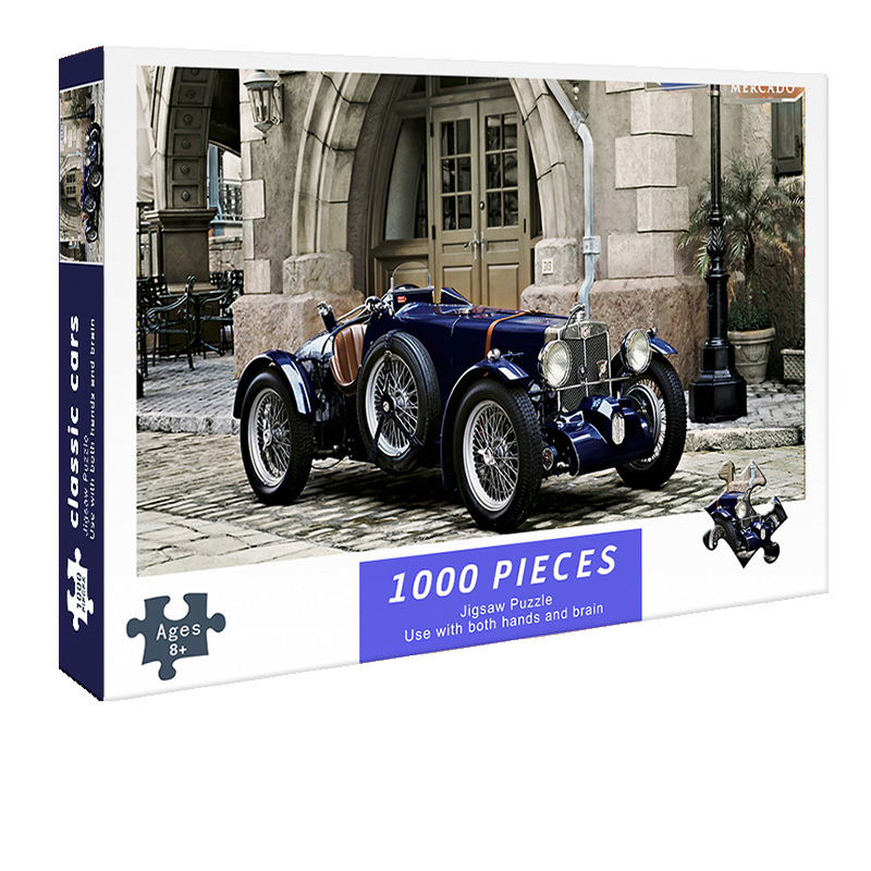Bộ Tranh Ghép Xếp Hình 1000 Pcs Jigsaw Puzzle Tranh Ghép (75*50cm) Xe Cổ Bản Đẹp Cao Cấp