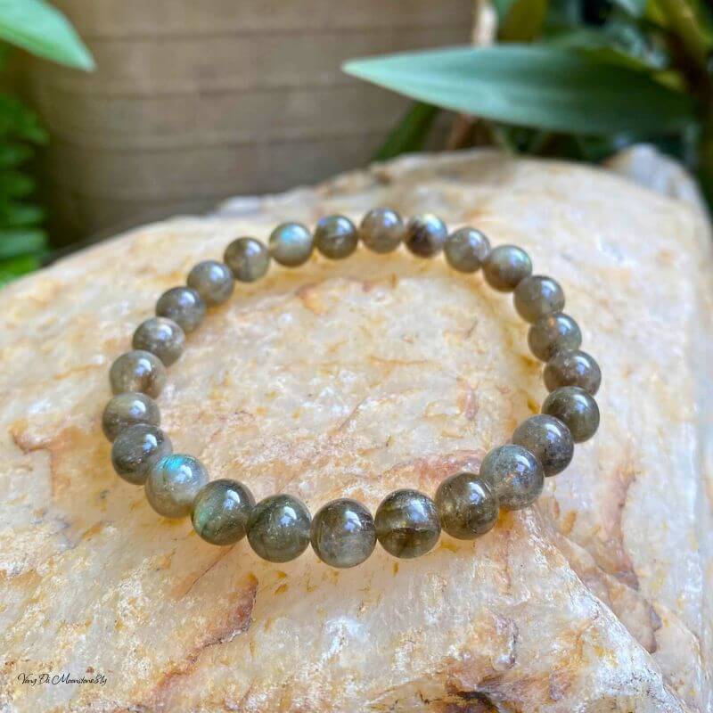 Vòng Tay Đá Moonstone (Đá Mặt Trăng) Tự Nhiên NHASAN Tăng Cường Trực Giác, May Mắn & Bình An (8ly, 12ly)