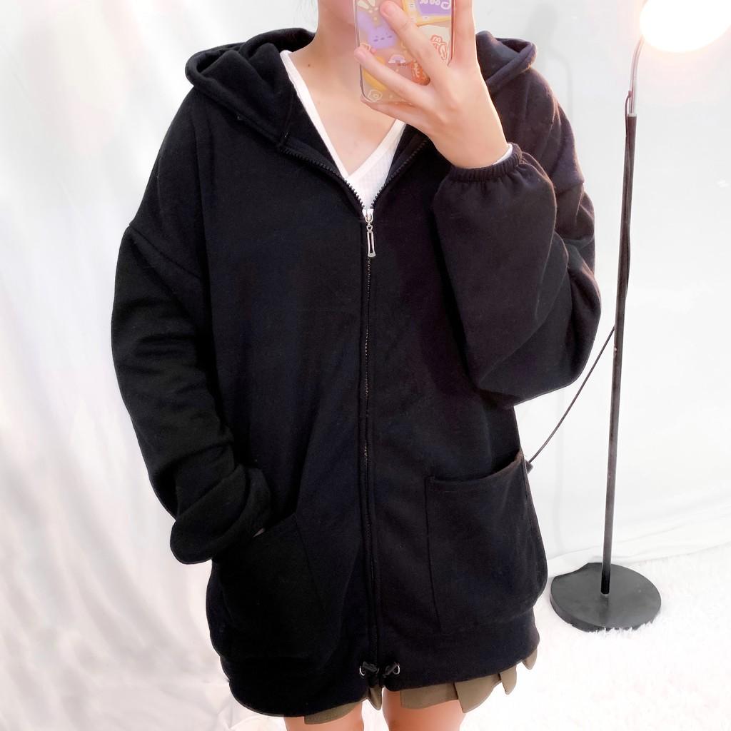 Áo khoác nỉ Zipper Túi Vuông phông Unisex nam nữ tee oversize form rộng pull Ulzzang Streetwear Hàn Quốc vải mềm