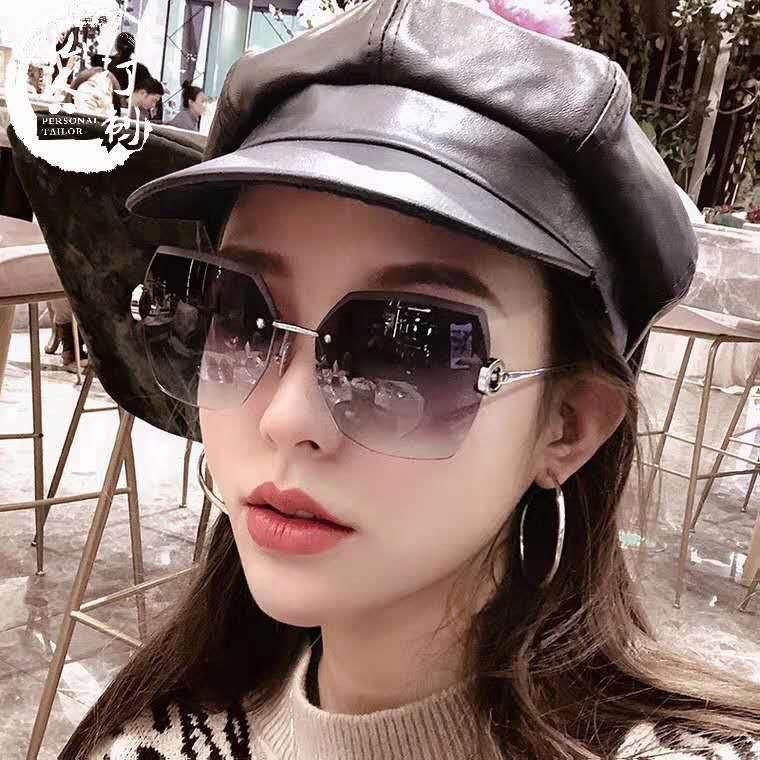 Kính mát nữ kính râm không gọng tròng kính vuông đa mầu phong cách thời trang