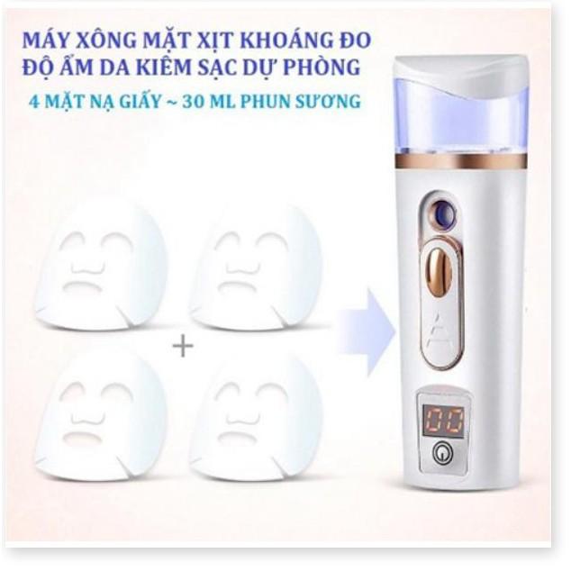 Máy xịt khoáng xông mặt nano có đo độ ẩm da