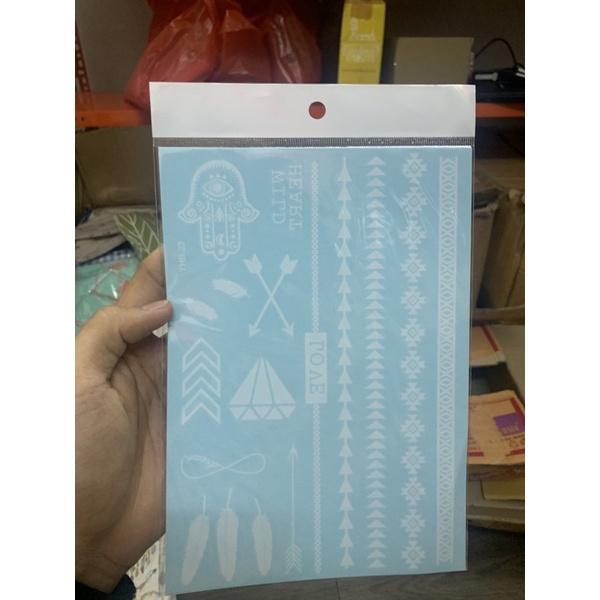 HÌNH XĂM DÁN - SET HÌNH XĂM GIẢ TATOO HOA VĂN HANA ĐEN TRẮNG