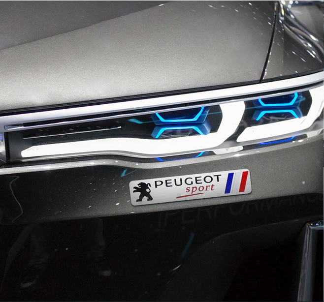 Tem nhôm PEUGEOT SPORT dán trang trí xe ô tô