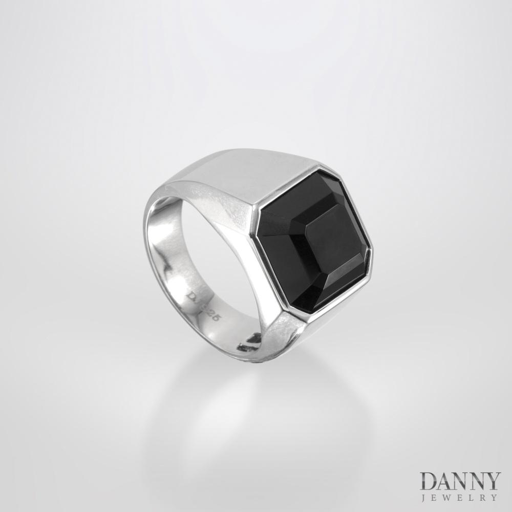 Nhẫn Nam Danny Jewelry Bạc 925 Đính Đá Onyx Xi Rhodium N0001