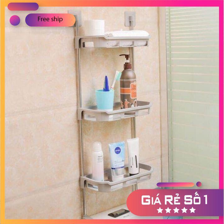 Kệ 3 tầng khung inox gắn trên nắp bồn cầu, trong phòng tắm, trong bếp đa năng